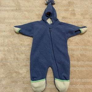 REI fleece baby bunting pram snowsuit with hood 6 months